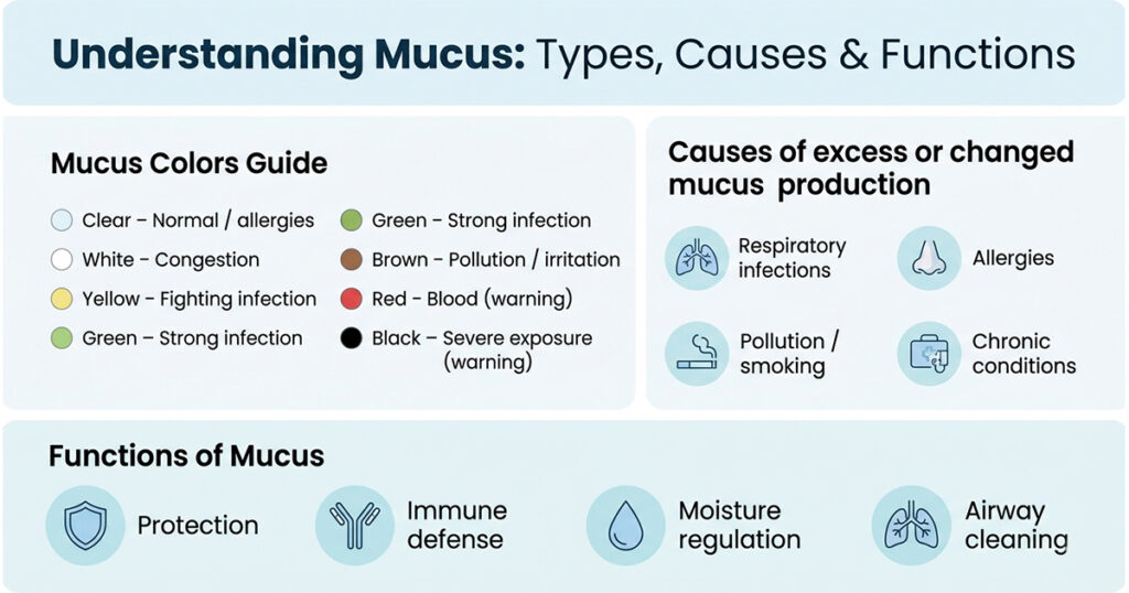 Understanding mucus types, causes, and functions, presented by ER Texas.